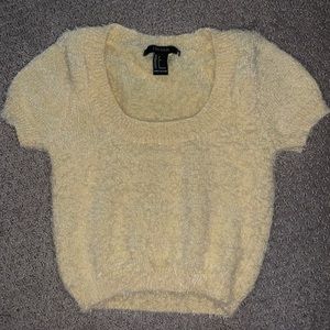 Forever 21 Fluffy Yellow Crop Top